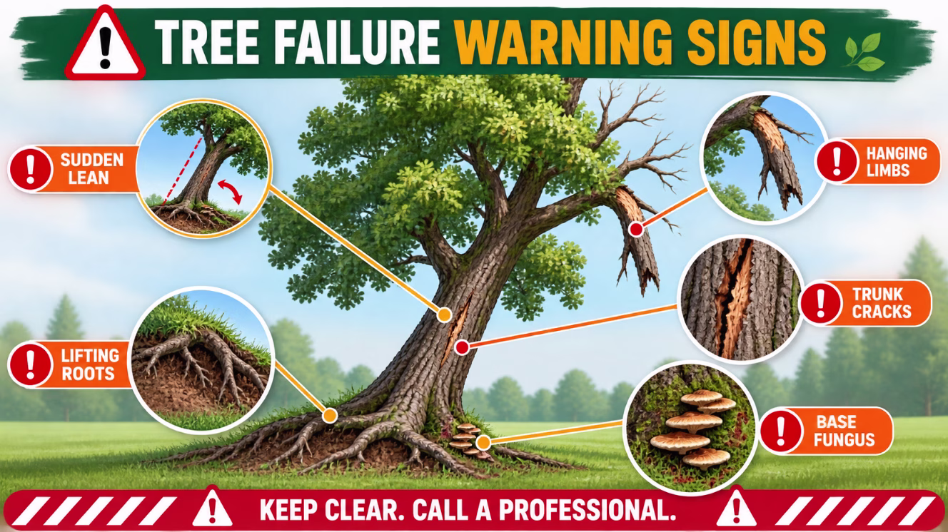 Tree Failure Warning Signs Homeowners Should Never Ignore